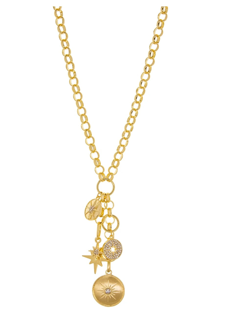 Rolo Link Multi-charm Necklace