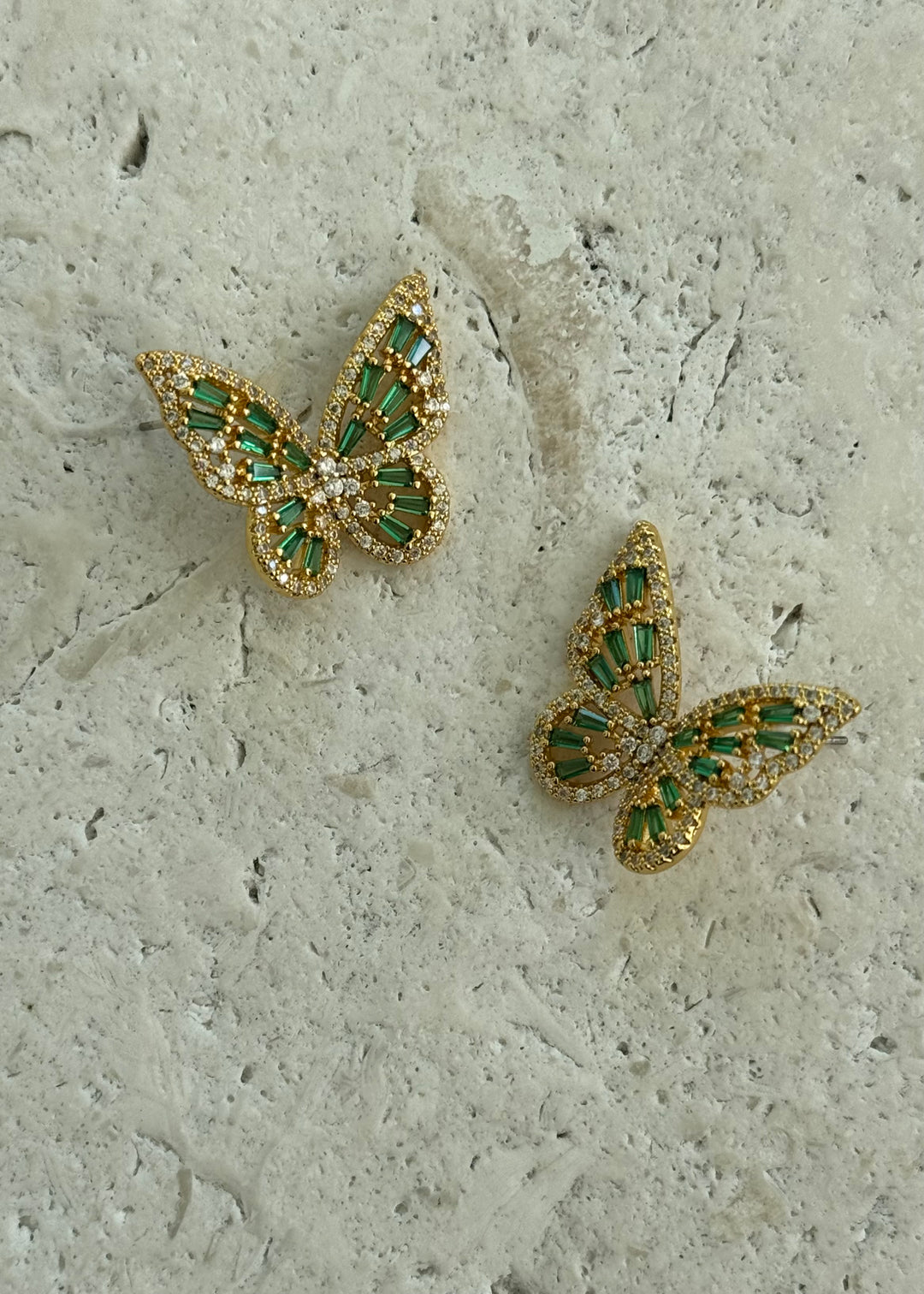 Paulina Emerald Butterfly Earrings