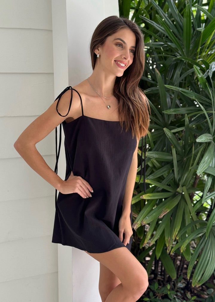 Black Bow Cover Up Dress