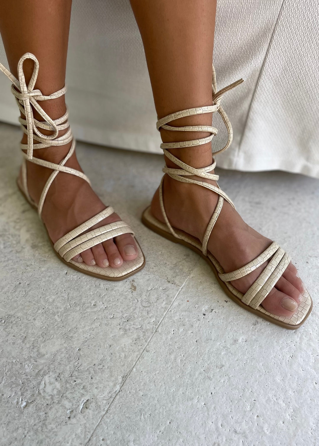 Anie Ivory Wrap Up Sandal