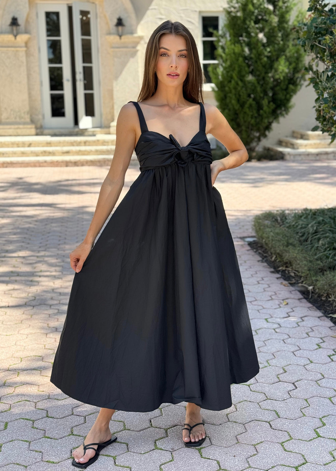 Black Twist Front Dress