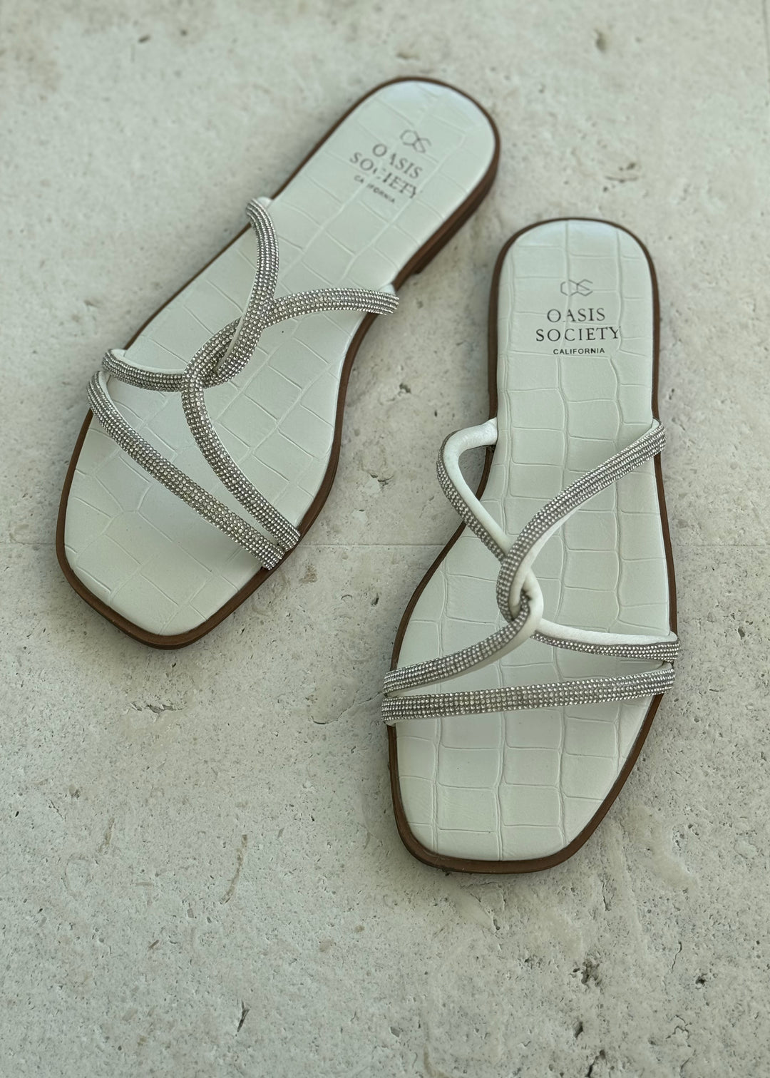 White Crystal Sandals