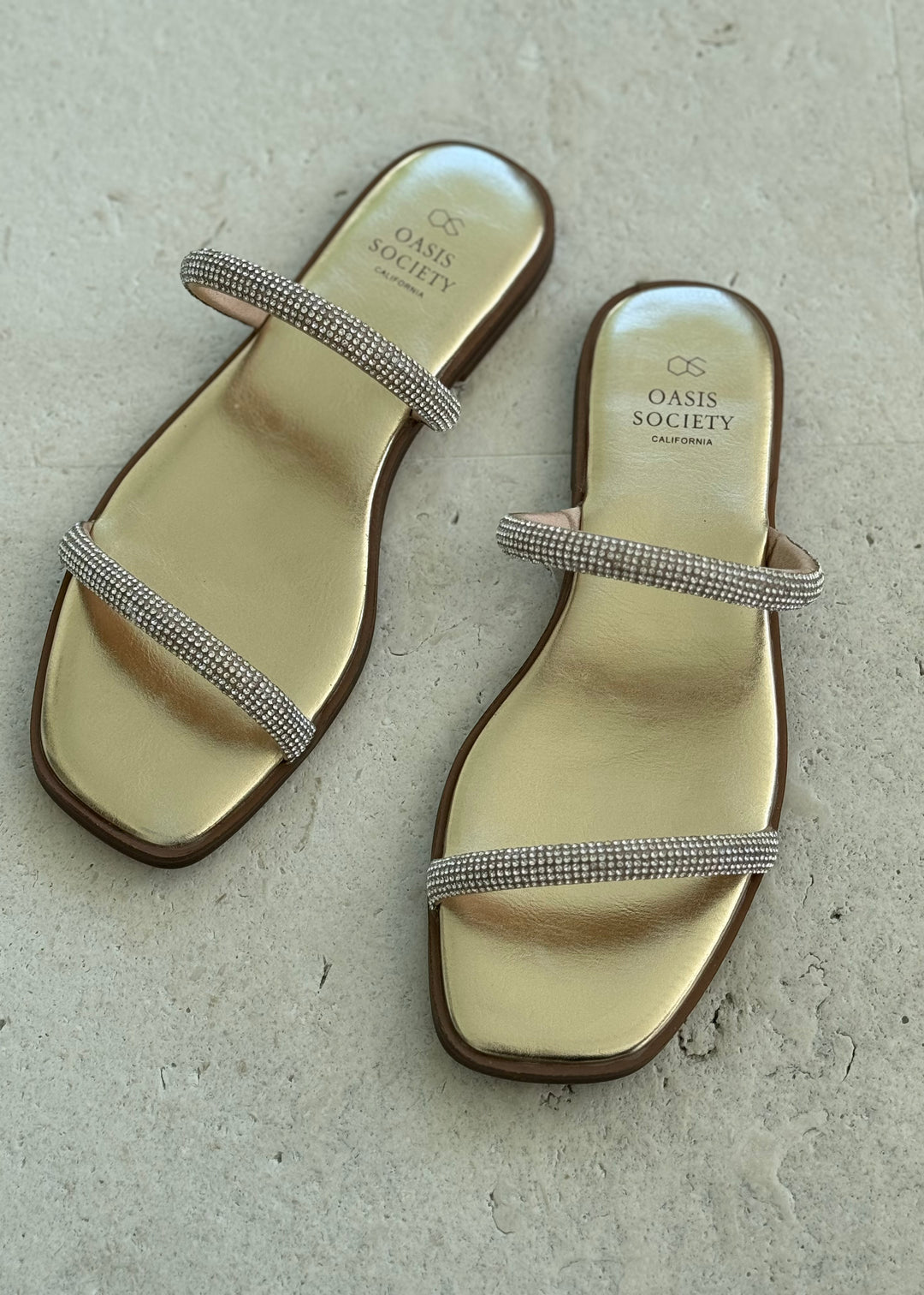 Gold Crystal Sandals