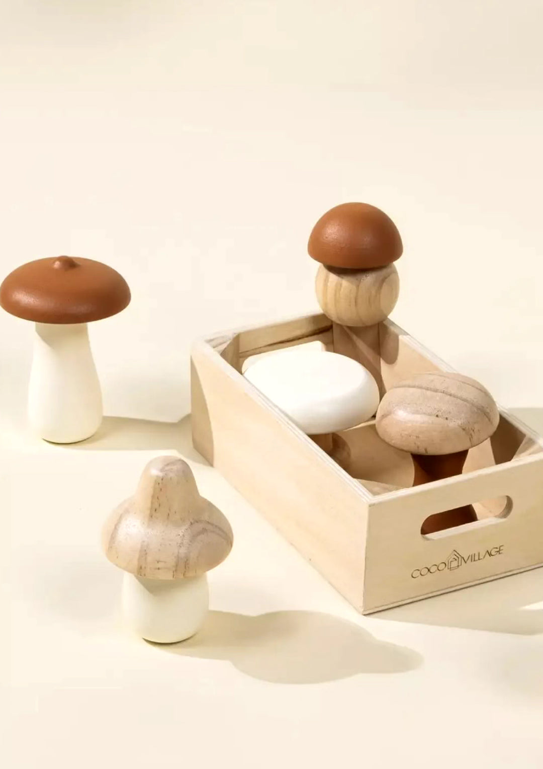 Wooden Mushroom Playset