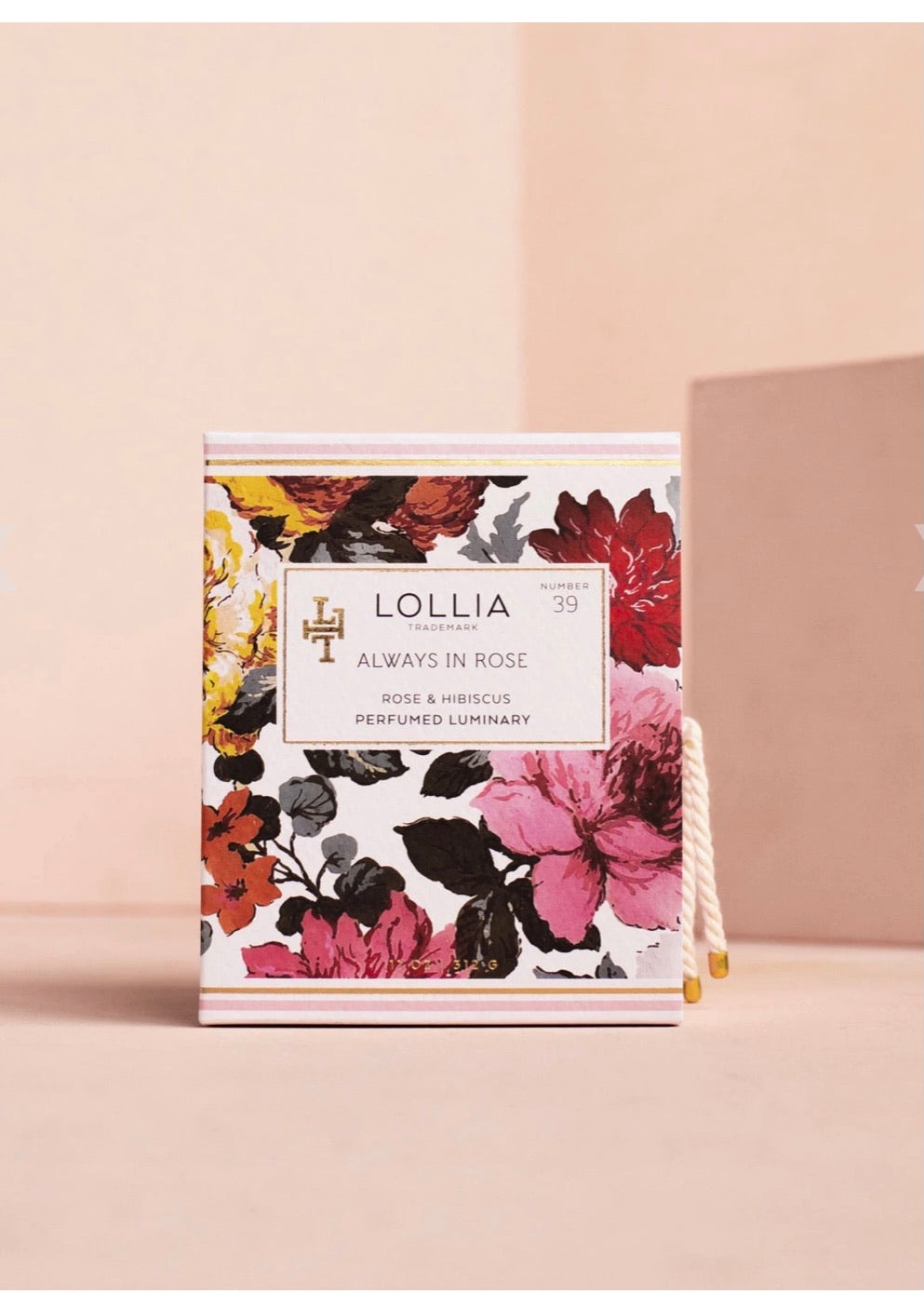 Lollia Always in Rose Luminary candle