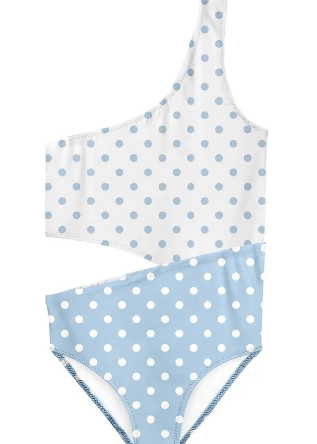 Stella Blue and White Side Cut Out Swim Suit